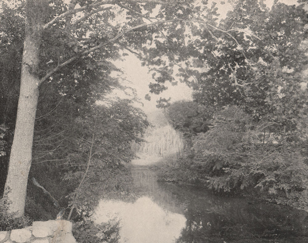 Sleepy Hollow, Hudson River, New York 1895 old antique vintage print picture
